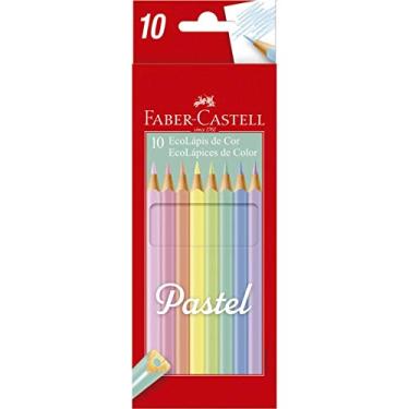 Imagem de Lapis De Cor Triangular Ecolapis Tons Pasteis 10 Cores - Pacote com 12, Faber Castell, 120510P, Multicolorido