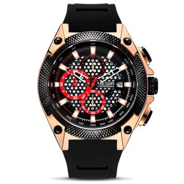 Imagem de Relógio Esportivo Masculino à Prova d`água Correia de Silicone Moda Casual 