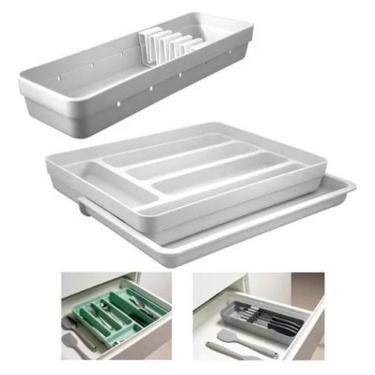 Imagem de Organizador Gavetas Talheres Extensor Porta Facas Logic Kit