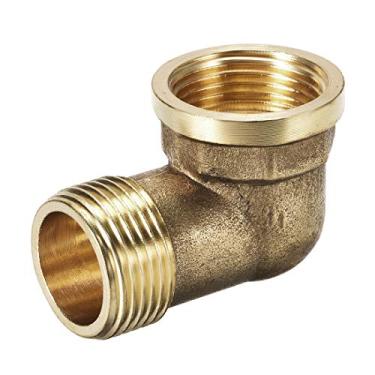 Imagem de uxcell cotovelo de latão com ajuste de 90 graus para cotovelo de rua macho X fêmea, a19081500ux0674, 3/4BSP Male X 3/4BSP Female