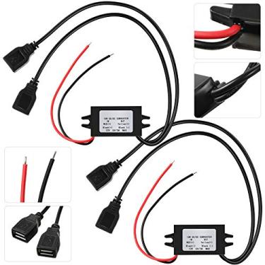 Imagem de Weewooday 2 peças Conversor CC 12 V para 5 V 3a 15 W Módulo Buck Dc, Regulador de Tensão Reduzida Conversor de Energia para Carro Adaptador de Potência de Saída (2 Peças, Interface USB Dupla)