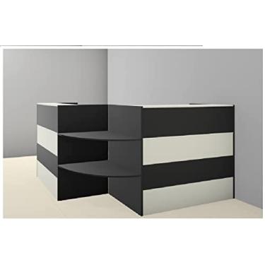 Imagem de Balcão Recepção/Atendimento Web15 1,50 x 1,50 - Altura 1,10m - Cinza/Preto