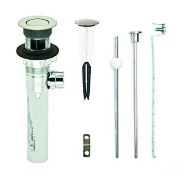 Imagem de PF WaterWorks PF0732-AB-CH pia/lavatório banhado ABS EasyPOPUP universal pop-up conjunto de drenagem - fácil remoção de tampa - latão antigo, com ladrão na pia, Tailpiece Dia 1.25 in, Brushed Nickel