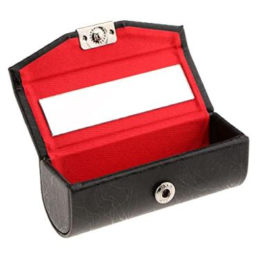 Imagem de Fityle Estojo de couro PU para batom – Bolsa organizadora para bolsa – suporte para batom, capa macia durável – Kit de armazenamento de cosméticos com espelho melhor presente – Preto, conforme descrito