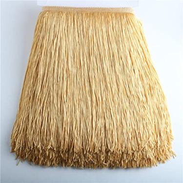 Imagem de 10 jardas/lote 30 cm de comprimento franja de renda guarnição de borla para diy vestido latino acessórios de roupas de palco fita de renda, tirano ouro, 5 jardas