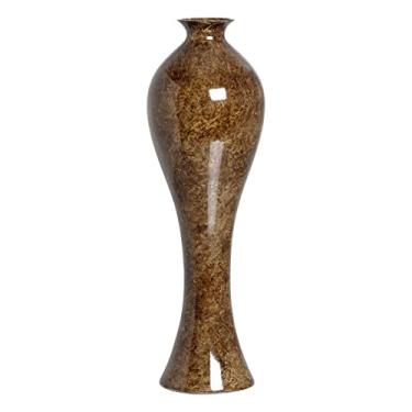 Imagem de Vaso de Chão Grande Califórnia Marrom Petra para Sala de Jantar 61x20 cm