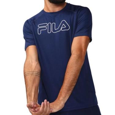 Imagem de Camiseta Fila Masculina Basic Grid Azul Marinho