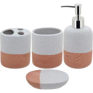 Imagem de Jg Banheiro Cerâmica Branco 4Pç