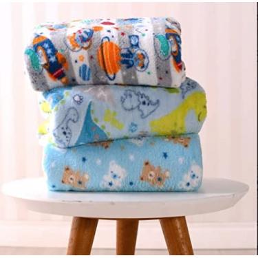 Imagem de Manta Cobertor de Bebe Estampada 1,10 x 1,00m Menina e Menino Cobertinha de Berço (Estampado Menino)
