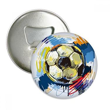 Imagem de Abridor de garrafas pintado de futebol futebol americano com ímã de geladeira emblema multifuncional