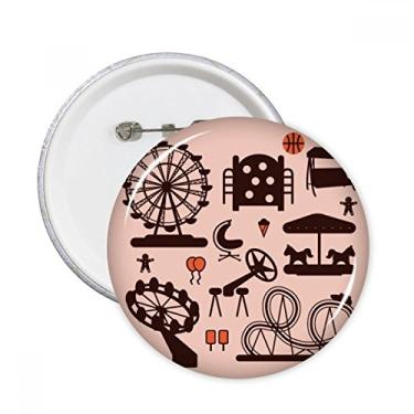 Imagem de Parque de diversões instalações contorno preto pinos redondos crachá botão emblema decoração acessório 5 peças