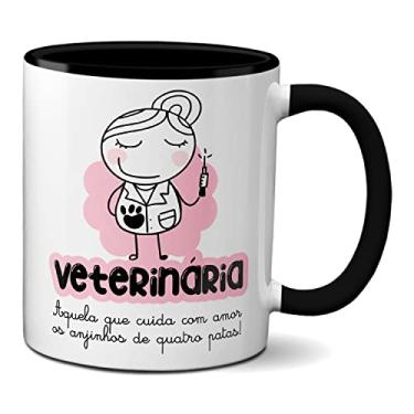 Imagem de Caneca Veterinária Aquela Que Cuida Dos Anjinhos De 4 Patas (Preta)