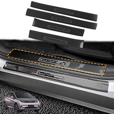Imagem de GZBFTDH Protetor protetor de rasgo do peitoril da porta do carro, compatível com acessórios de golfinho BYD 2021, painéis de aço limiar peças de automóvel protetor de entrada de porta (interno)