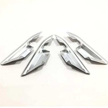 Imagem de Xodouhi Acessórios interiores de carro 4 peças capa de decoração de maçaneta da porta interna apto para Toyota Camry 2018 2019 2020 2021 2022 guarnição da moldura da tigela da porta (prata)