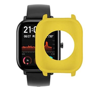 Imagem de Case Bumper Nsmart compatível com Huami Amazfit GTS - Nandos-Store (GTS, Amarela silicone)