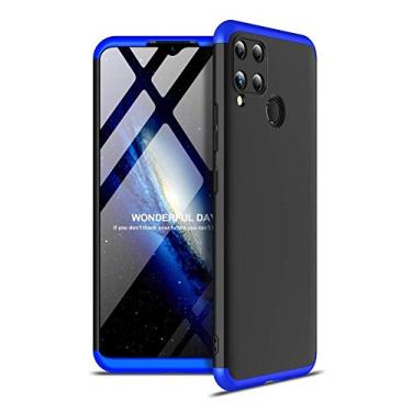 Imagem de Capa Capinha Anti Impacto 360 Para Samsung Galaxy A12 A125 com Tela de 6.5" Polegadas Case Acr�lica Fosca Acabamento Slim Macio - Danet (Preta com Azul)