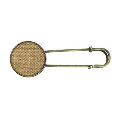 Imagem de Tawny broche de metal retrô de malha de linho com estampa de ilustração