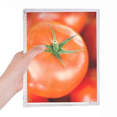 Imagem de Caderno com imagem de tomate de frutas frescas, temperadas, folhas soltas, diário recarregável, artigos de papelaria