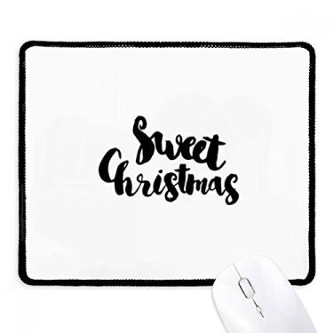Imagem de Mouse pad escrito à mão com citação Sweet Christmas Tapete antiderrapante