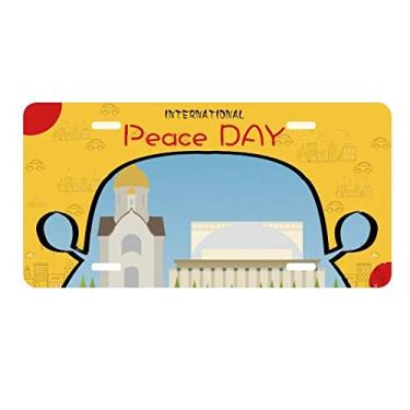 Imagem de DIYthinker Placa de carro com símbolo nacional da Rússia Novosibirsk para decoração do dia da paz