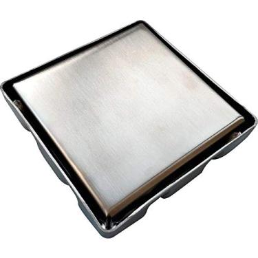 Imagem de Ralo Oculto Invisível 10x10 cm Inox Banheiro AntiOdor Flvx Hidro
