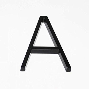 Imagem de Número de casa flutuante 3D preto de 12,7 cm 0-9 alfabeto moderno AB número de porta para casa ao ar livre, placa de sinalização, liga, durável, à prova de intempéries