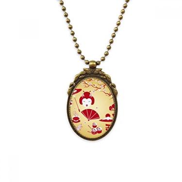 Imagem de DIYthinker Chaveiro com pingente de contas vintage e pingente de sushi japonês com copo branco e amarelo vermelho