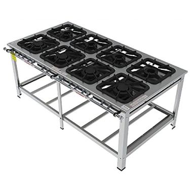 Imagem de Fogão Industrial Inox Gastromaq 8 Bocas Mistas Encosto Fgi408em