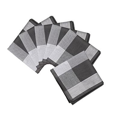Imagem de UGPLM 6x lenços de pano masculinos lenços 43x43cm lenços variados clássicos premium bolso lenços para noivos aniversário feminino baile de, cinzento