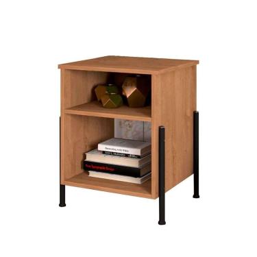 Imagem de Mesa de Cabeceira Viena New Marrom Claro e Preta