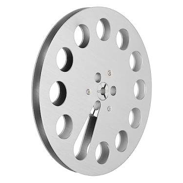 Imagem de Carretel Vazio de 1/4 de 7 Polegadas, Peça de Máquina de Abertura de 11 Furos Parafusos de Aço Inoxidável Liga de Alumínio Carretel de Fita de Gravação para Carretel a Carretel Toca-fitas (Prata)