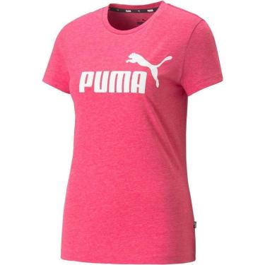 Imagem de Camiseta Puma Essentials Logo Heather Feminina - Rosa-Feminino