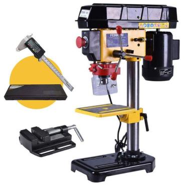 Imagem de Furadeira de Bancada Mandril 1/2 POL 1/2 CV 350W com Morsa FG13CM FERRARI + 1 Paquímetro Digital