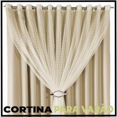 Imagem de Cortina Pé Direito Blackout Fiori 5,50 X 3,80 Varão Preto - Bravin Cor