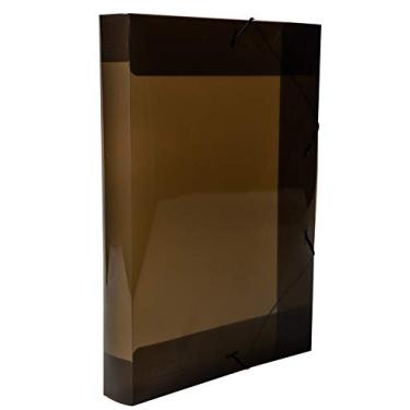 Imagem de Pasta com aba elástico ofício lombo 40mm - Line - transparente fumê - 0257.i - Dello