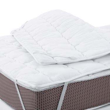 Imagem de Pillow Top Solteiro de Espuma D20 Percal 180 Fios Algodão Hipoalergênico com Elástico 8...