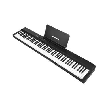Imagem de teclado eletrônico para iniciantes Teclado Dobrável Piano 88 Teclas Tamanho Completo Órgão Eletrônico Dobrável Alto-falantes Estéreo Embutidos 129 Tons 128 Ritmos