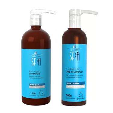Imagem de Kit Grandha Urbano Spa Blue Hair Therapy Combate Queda e Capilar Calvície (Soft Mind Shampoo 1L + Gel Pre-Shampoo 500g)