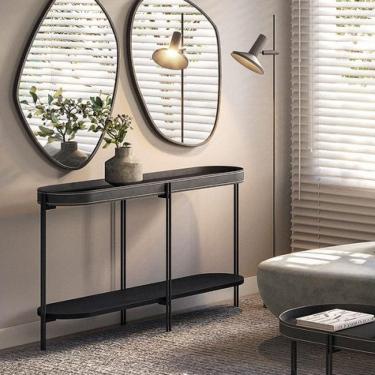 Imagem de Aparador para Sala de Estar Estrutura em Aço 140cm Monaco Preto