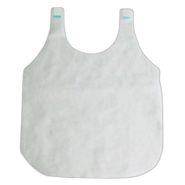 Imagem de Babador Descartável Tnt Com Fita Adesiva Branco 30G 100 Unid