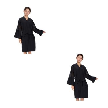 Imagem de Didiseaon 2 Peças Capa De Cor De Cabelo Avental De Tingimento De Cabelo Vestidos De Pijama Para Mulheres Roupões Curtos Para Mulheres Camisolas Femininas Para Dormir Capa Feminina Japonesa