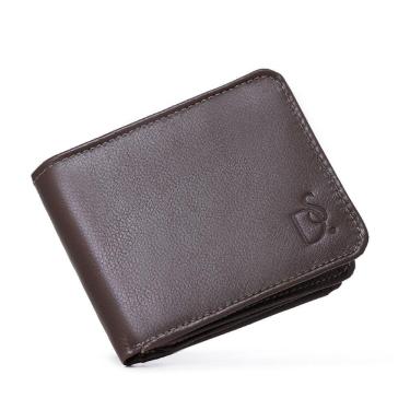 Imagem de Carteira Masculina em Couro Grande Com Porta Cheques Moedas Divisorias Cartoes e Cedulas