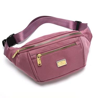 Imagem de DAITET Pochete grande para homens, mulheres, crianças, ao ar livre, bolsa de cintura para treino, cinto ajustável, bolsa de viagem à prova d'água, bolsa de corrida adequada para iPhone Samsung (rosa grande)