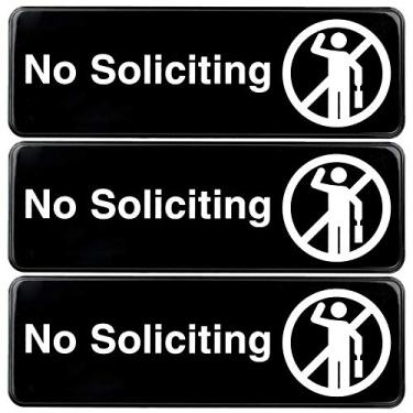 Imagem de Excello Global Products Placa informativa fácil de montar de 23 x 7,6 cm com símbolos, preto, pacote com 3