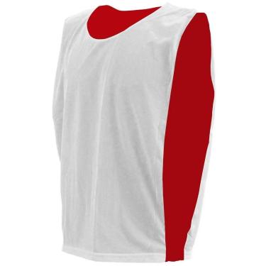 Imagem de Kit com 15 Coletes Esportivos Dupla Face TRB Branco e Vermelho-Unissex