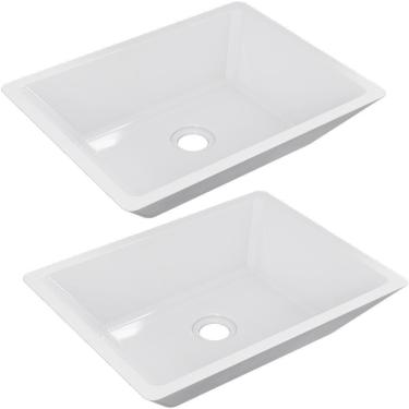 Imagem de Kit 02 Cubas De Apoio Banheiro Lavabo C01 Rt45 Branco