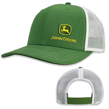 Imagem de John Deere Boné de malha verde branco Moline 112 boné bordado logotipo lateral, verde, tamanho único, Verde, Tamanho �nico