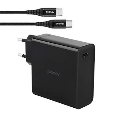Imagem de Geonav Carregador para Notebook via USB-C, 65Watts, Power Delivery (PD),acompanha cabo 2 metros USB-C/USB-C, CH65WPDBK, Preto