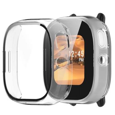 Imagem de Pacote com 2 capas compatíveis com Gizmo Watch Disney_Edition, protetor de tela para crianças, com protetor de tela de vidro temperado, cobertura total HD, ultrafina, capa protetora rígida de