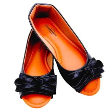 Imagem de Sapato Feminino Peep Toe Palmilha Confort Gel Premium - Sapatilha Feminina - Sapatilha Aberta na Frente (Preta, BR, Adulto, Numérico, M, 40)